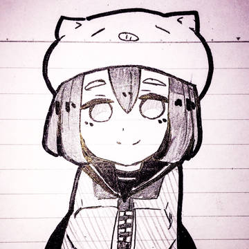 ブタの帽子をかぶった女の子