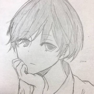 頬杖つく田中