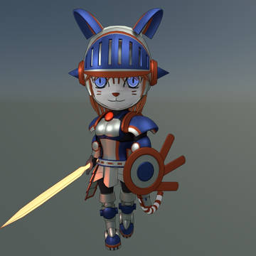 Blender猫騎士
