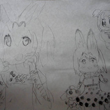 サーバルちゃんのアニメ版と原作版と紛れ込むポプ子