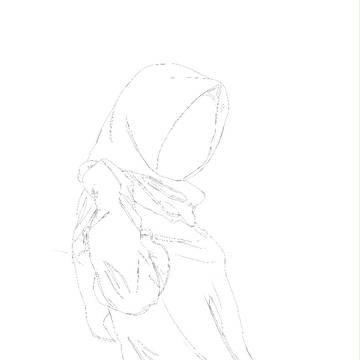 Girl With Veil, a Sketch