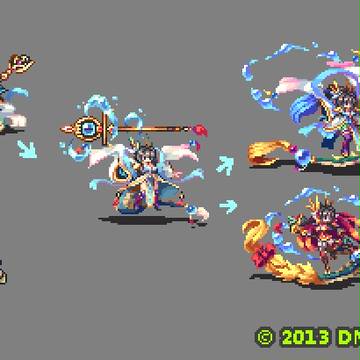 『千年戦争アイギス』にてドット絵の一部を担当致しました