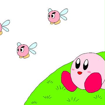空を見上げるカービィ