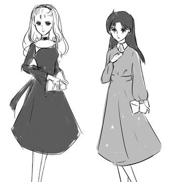 亜弓とマヤのパーティ服
