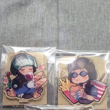 sample of the acrylic keychains