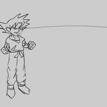 かめはめ波　手描きアニメ