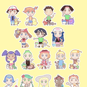 Pokemon anime chibi stickers
