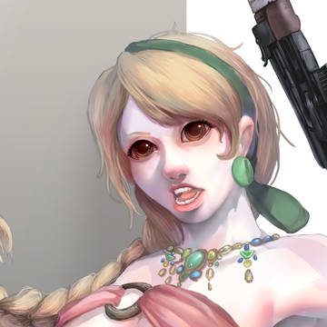 拿著AK-47的女孩