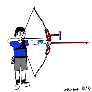Archer at full draw