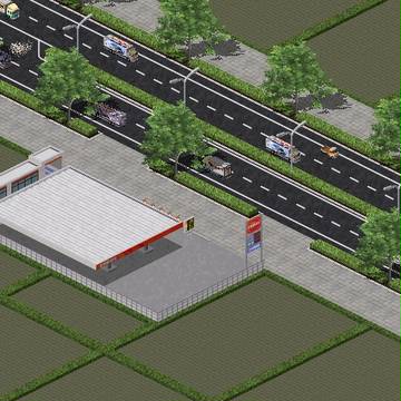 水田の中を走る国道