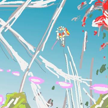 ガルマ機を追撃するガンダム
