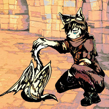 【創作】獣人さんと子供ドラゴン/獣と獣