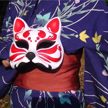 狐のお面　赤