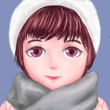 寒い日の女の子
