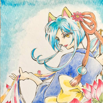 紅蓮の中の白狐の女