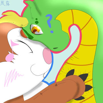 シマリスちゃんとグリーンドラゴンちゃん