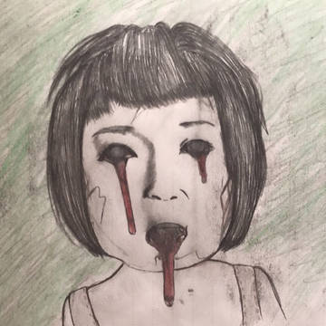 ホラー画像のあの子書いてみた。