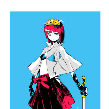 巫女に色付け