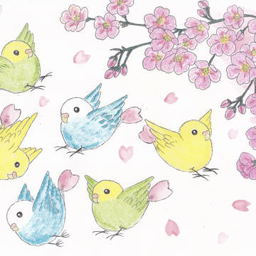桜花びらインコ