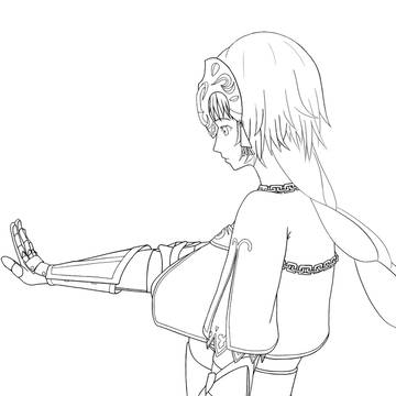 ジャンヌダルクさん線画