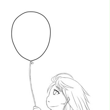 風船と女の子