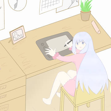 お絵描き中(*'▽')