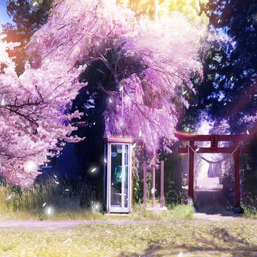 春の鳥居-少し夕方-