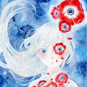 青の世界 ーアネモネ(赤)ー