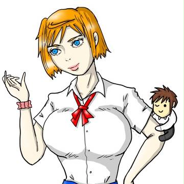 巨乳お姉さん＋ダッコちゃん人形（弟バージョン）