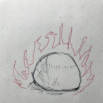 燃え上がる、肉まん