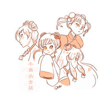 お団子女の子