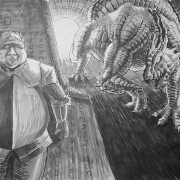 fat knight vs dragon