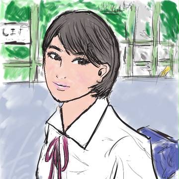下校中の制服女子