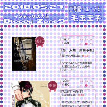 BLOODY ZONE9お品書き【クラレオ】