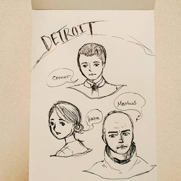 DETROIT BECOM HUMAN主人公3人イラスト