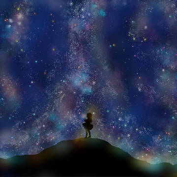 星空と少女