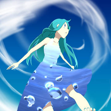 流れのあるイラスト