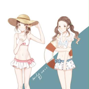 双子（泳装）