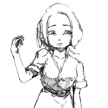 女の子練習、一発描き