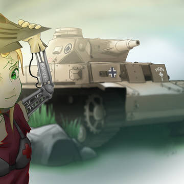 女子と彼女の戦車