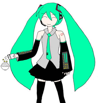 ふりかけをかける初音ミク