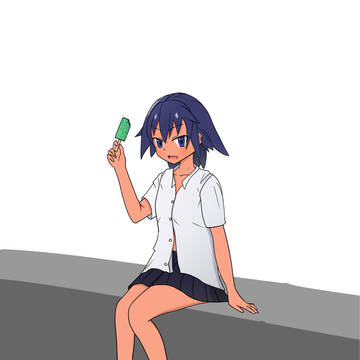 座る女の子