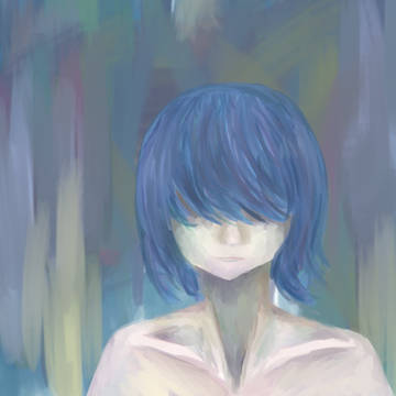青い髪の女の子
