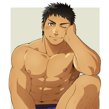 黒髪短髪男子