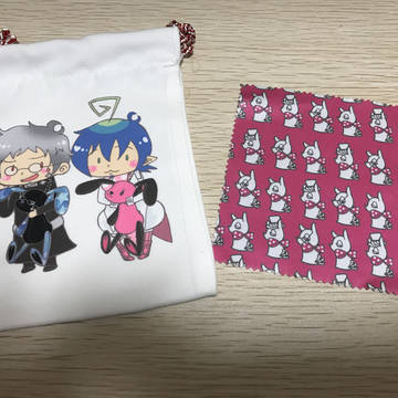 獅郎とメフィストの巾着袋とメフィ犬の眼鏡拭きの通販を始めました！