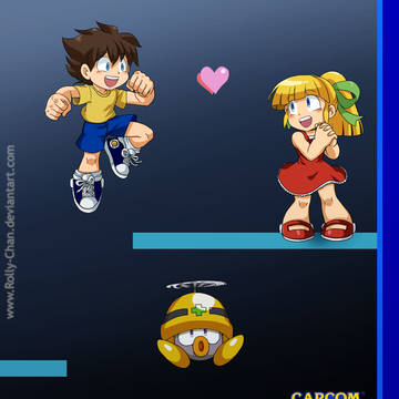 Megaman rescuing princess Roll