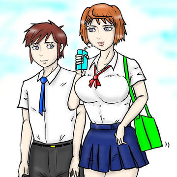 舞衣と巧海君　練習絵