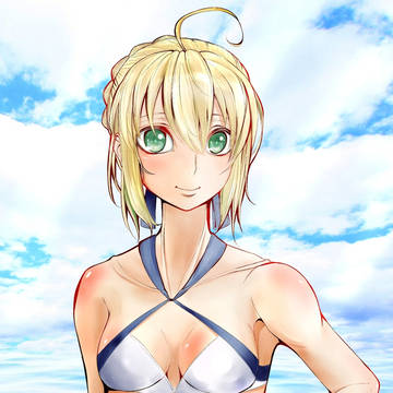 水着セイバー描きました
