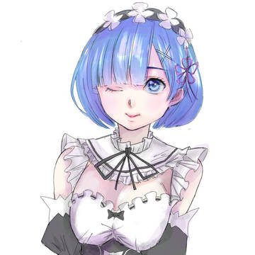 レムりん指で描いてみた。
