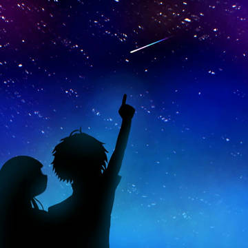 夜空の2人